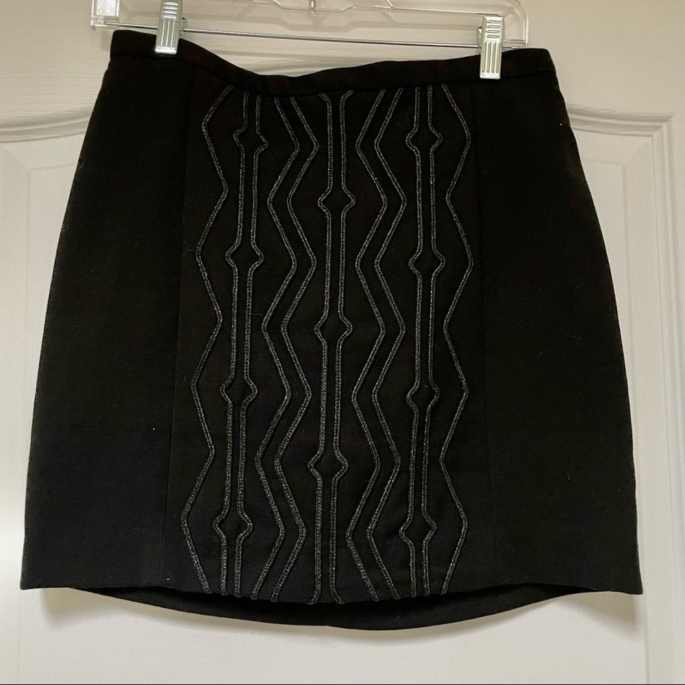 H&M Black Geometric Mini Skirt